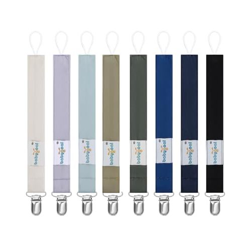 babygoal Baby Neutral Pacifier Clips, 8 Pack Binky Paci Holder Clip for Babies Boys and Girls Fits Most Pacifiers and Binkies
