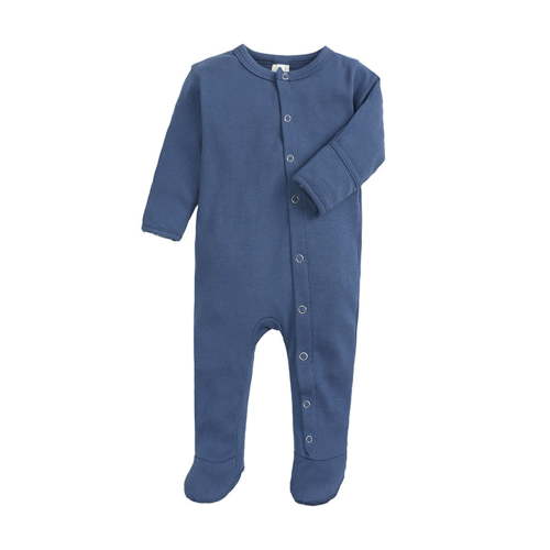 Dealovy Infant Baby Clothes Unisex Long Sleeve Footed Onesie Newborn Button up Solid Color Romper Toddler Cotton Jumpsuits