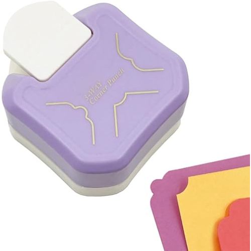 3 in 1 Paper Corner Rounder Cutter, Punch for Crafts (Purple)