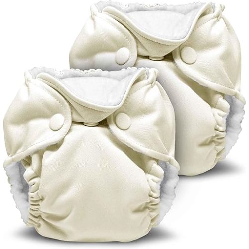 Kanga Care Lil Joey Newborn All in One AIO Cloth Diaper (2pk) Almond 4-12lbs