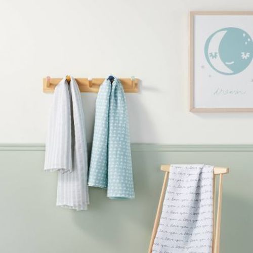 I Love You Muslin Swaddle Blanket - Black/White - 3pk - Cloud Island™: Cotton, Stripes, Love and Romance Theme