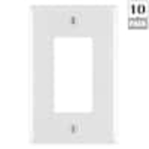 Leviton 1-Gang White Decora/Rocker Nylon Midway/Midsize Wall Plate (10-Pack) 0PJ26-0WM M52-0PJ26-0WM