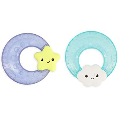 Infantino Shake & Soothe Water Teethers - Sensory Exploration and Teething Relief, Cloud and Star 2-Pack