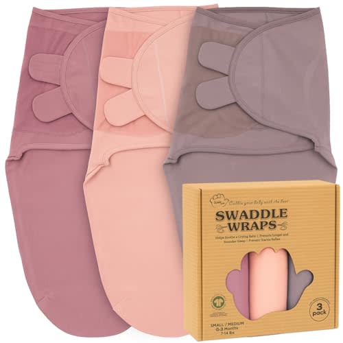Bublo Baby Newborn Swaddles 0–3 Months – GOTS Certified Organic Cotton Baby Swaddle Blankets, Soft Breathable Infant Swaddle for Newborn Boys & Girls (3-Pack)
