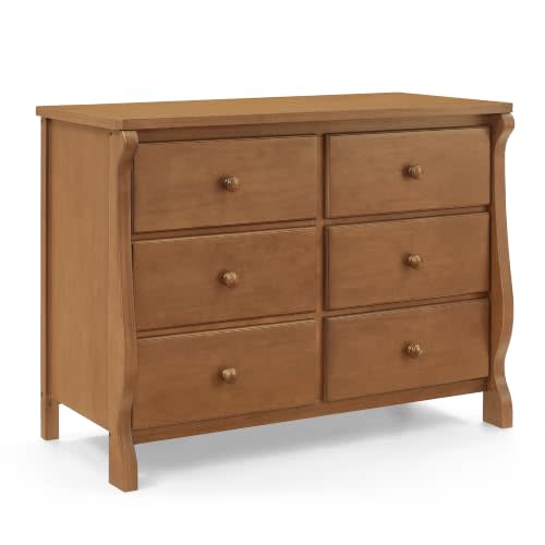 Delta Children Universal 6 Drawer Dresser, Interlocking Drawers, Chestnut | Greenguard Gold Certified Dresser for Bedroom, Kids & Nursery Storage Drawers, Safety Interlocking Drawers