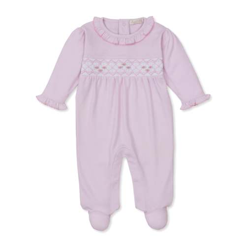 CLB Summer 26 Pink Hand Smocked Footie