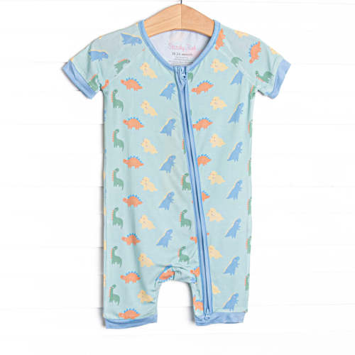 Dino Dreams Bamboo Short Zippy Pajama, Green – Stitchy Fish