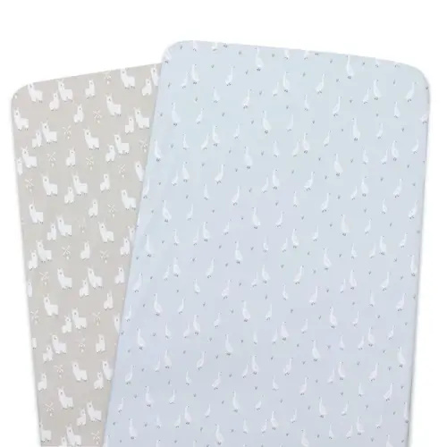 Bubba Blue 2 Pack Fitted Sheet Bedside Sleeper Provincial Sky/Almond | Baby Bunting AU