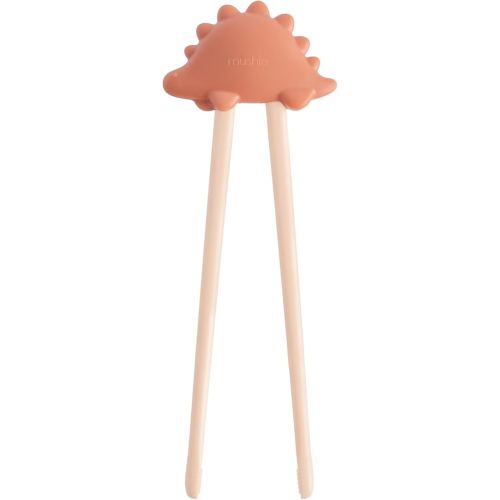 mushie Dinosaur Training Chopsticks for Kids | 7" Reusable BPA-Free Toddler Learning Chopsticks 2 Years+ Long (Rose)