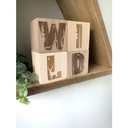 Woodland Nursery Decor Blocks -WILD