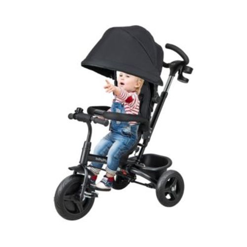 4-in-1 Baby Tricycle Toddler Trike w/ Reversible Seat Canopy & Push Handle