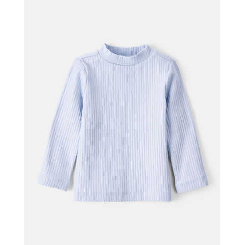 Baby Girl Shimmer Rib Mock Neck Top - Blue - OshKosh B'gosh | Carter's
