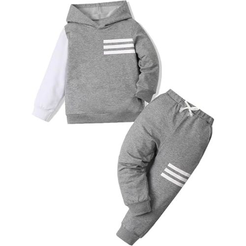 Toddler Boy Clothes Long Sleeve Hoodie Sweatsuits Tops and Pants 2Pcs Boys Fall Winter Outfits Set