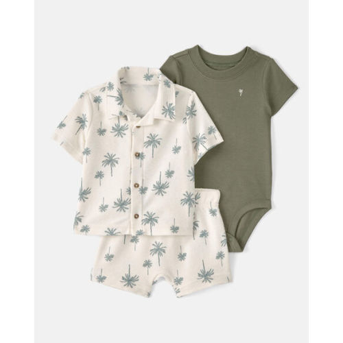 Baby Boy 3-Piece Palm Tree Outfit Set - White/Green | Carter's