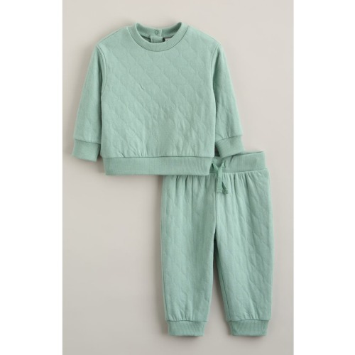 Quilted Sweatshirt & Sweatpants Set