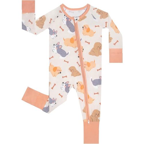 GUISBY Baby Footless Pajamas, Rayon of Bamboo, Core, NB-2T | Rayon of bamboo softness, 2-way zipper, fold-over mittens, footless or footed comfort, sleep & daily wear
