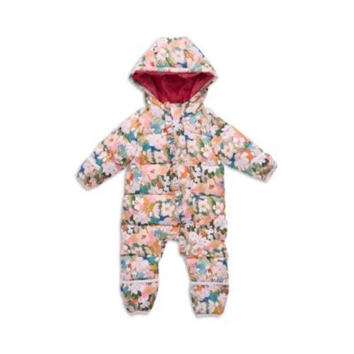 Girls' Floral Ruffle Trimmed Quilted Down Snowsuit - Baby