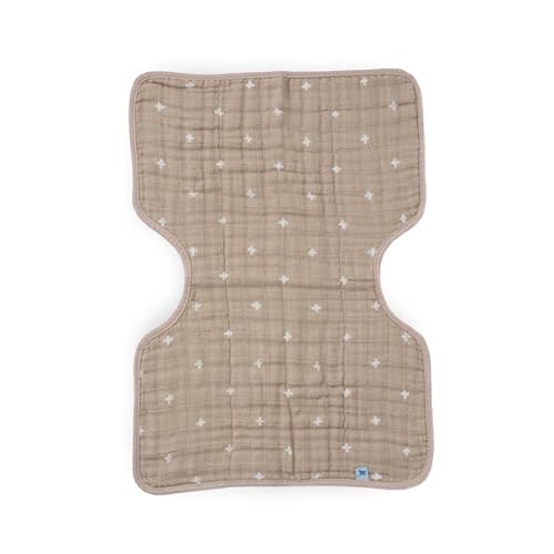 Little Unicorn Ultra-Absorbent Premium Burp Cloth | Soft on Baby's Skin | Larger Size | Ergonomic Design (Taupe Cross)