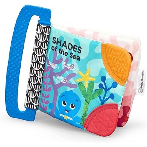 Baby Einstein Ocean Explorers Teether Book, Shades of The Sea, for Sensory Engagement and Soothing, Ages 0 Months and Up