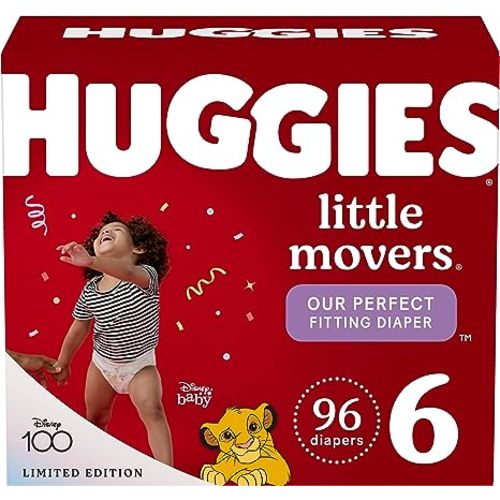 Huggies Size 6 Diapers, Little Movers Baby Diapers, Size 6 (35+ lbs), 96 Count