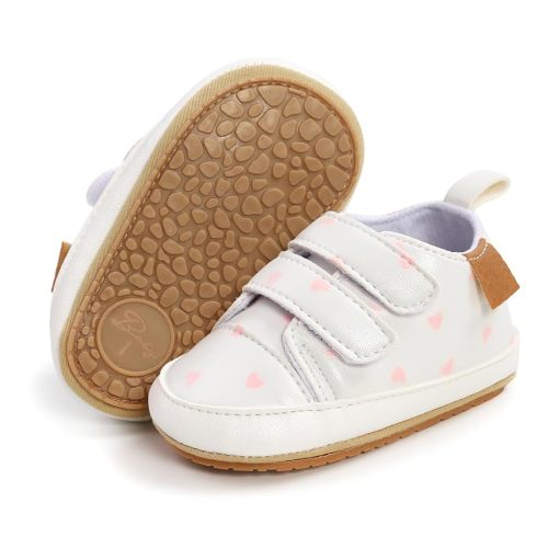 SOFMUO Baby Boys Girls High Top Ankle PU Leather Sneakers Soft Rubber Sole Infant Moccasins Newborn Oxford Loafers Anti-Slip Toddler Wedding Uniform Dress Shoes