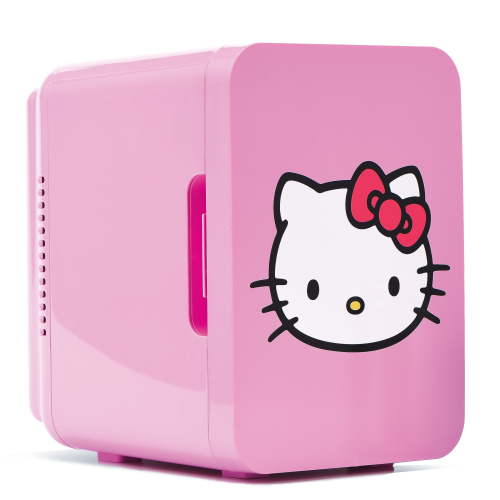 Hello Kitty Mini Fridge 4L 6 Can, Pink Portable Beverage Cooler for Drinks, Skincare, Bedroom, Office, Vanity