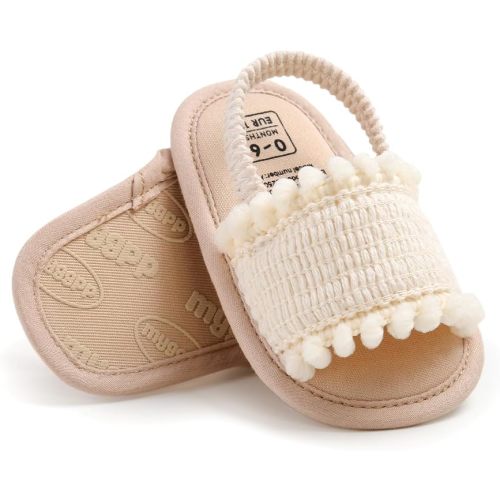 Ohwawadi Baby Boys Girls Sandals Soft Sole Summer Infant Wedding Dress Flat Shoes Beach Sandal Newborn Crib Shoes First Walkers