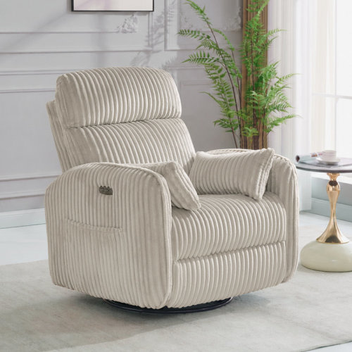 Latitude Run® Modern Teddy Upholstered Manual Recliner Nursery Chair with Swivel and rocker | Wayfair