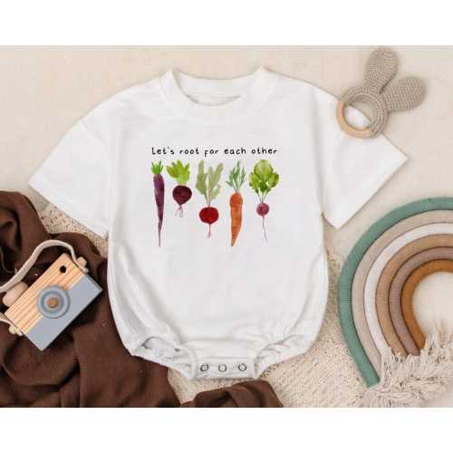 Lets Roots For Each Other Romper, I Love My Roots Vegetable, Farmers Market Bodysuit, Carrot Outfit, Turnip Gift, Spring Baby Clothes