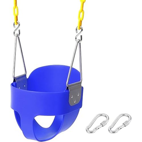 Take Me Away Toddler Swing - High Back Bucket Seat, Plastic-Coated Chains, Compatible with Swing Set Accessories
