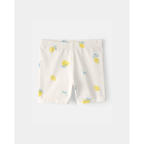 Baby Girl Lemon Bike Shorts - Cream | Carter's