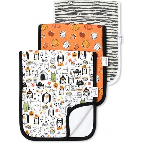 Copper Pearl Baby Burp Cloth Large 21''x10'' Size Premium Absorbent Triple Layer 3-Pack Gift Set Bones