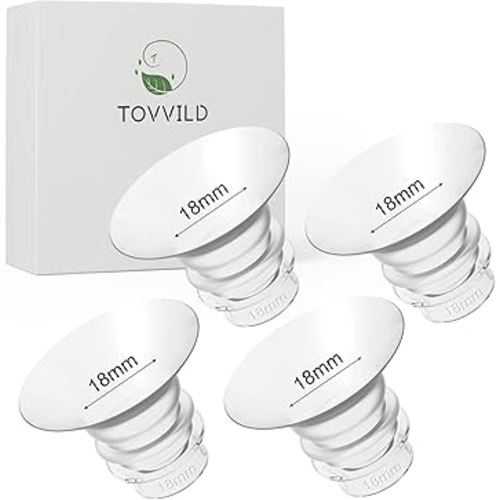 18mm Flange Inserts for 24mm Flange/Shield, Compatible with Momcozy/Medela/MOMMED/Bellababy/Spectra Breast Pumps, Pump Parts Replace (4PCS 18mm)