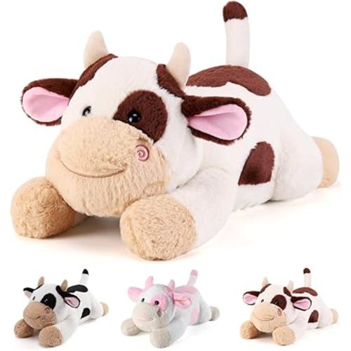 gnomantic Cow Weighted Stuffed Animals, Plush Pillow for Kids