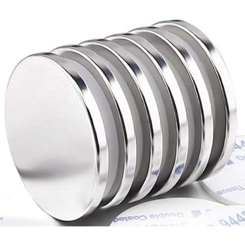 LOVIMAG Super Strong Neodymium Disc Magnets, Powerful Rare Earth Magnets, Heavy Duty Magnet with Adhesive Backing - 1.26 inch x 1/8 inch, Pack of 6