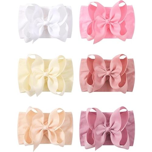doboi 20pcs Baby Girls Bows Headbands Nylon Hairbands Ribbon Bow Elastic Hair Accessories for Newborns Infants Toddlers and Kids