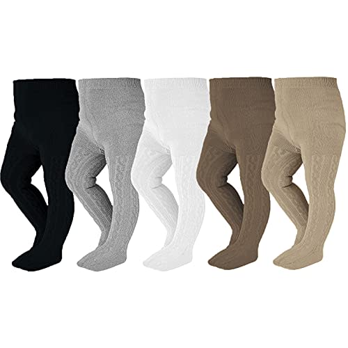 EPEIUS Baby Girl Tights Thick Cable Knit Leggings Stockings Cotton Pantyhose for Newborn Infant Toddler 3/4/5/6 Pack