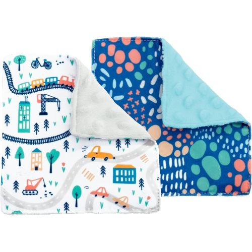 S&T INC. Crinkle Squares Baby Toys, 6 Inch x 6 Inch, City Dots, 2 Pack