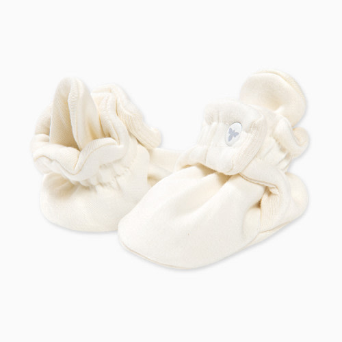 Burt's Bees Baby Organic Cotton Booties - Eggshell White, 0-3 M