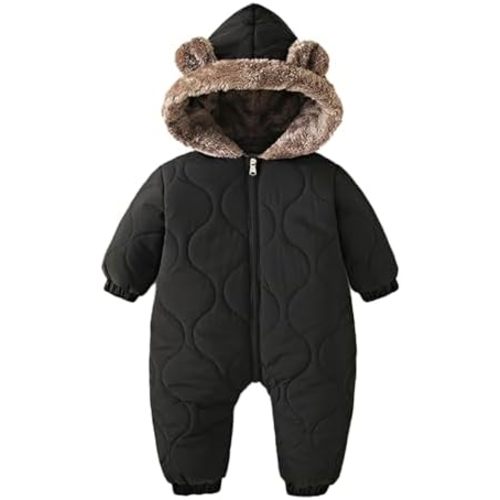 AiWMGL Baby Boy Snowsuit Newborn Winter Jumpsuit Romper Coat Clothes Outwear Onepiece Hoodies Toddler