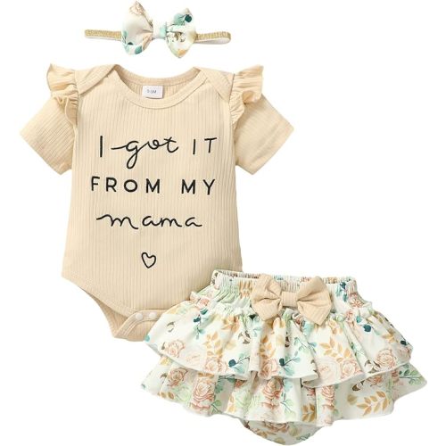 Mioglrie Newborn Infant Baby Girl Clothes Romper Shorts Set Floral Summer Outfits Cute Baby Clothes Girl