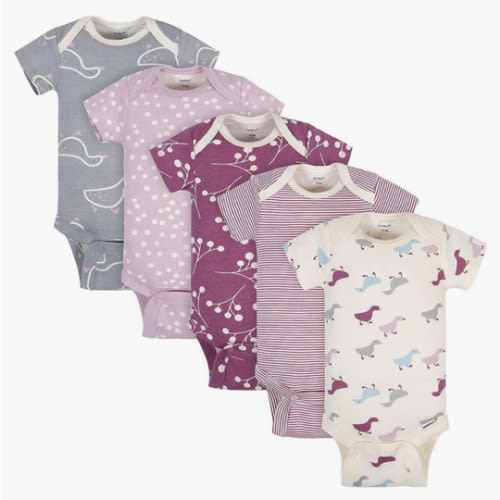 Grow by Gerber baby-boys 5-pack Short-sleeve Onesies Bodysuits