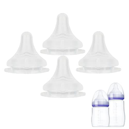 Compatible with Lansinoh S Nipple,4 Pcs Fit for Lansinoh Slow Flow Nipples,Slow Flow,Size S, 1+ Months, 4 Counts