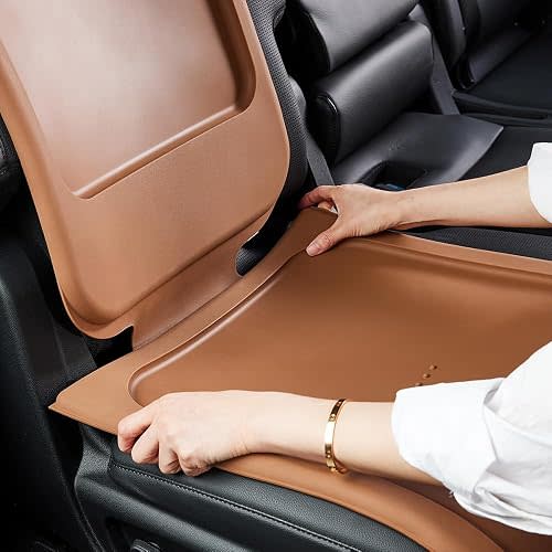 M Mayton Siliguard Car Seat Protector for Child Car Seat, Car Seat Protector for Leather Seats, Non Slip Seat Cover, 3mm Silicone Car Seat Mat, Latch and ISOFIX, Rear and Forward Facing, Baby Toddler