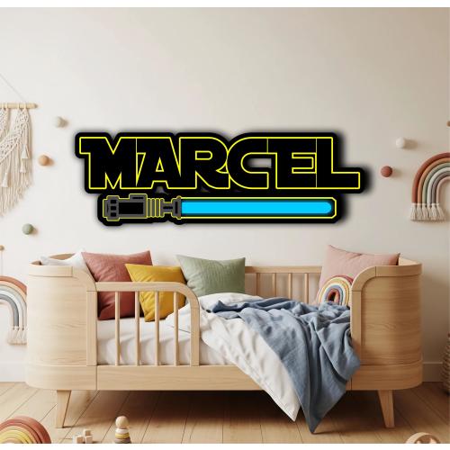 Personalized Star Wars Name Sign, Custom Starwars Wooden Wall Decor, Vinyl Printed Nursery Wall Art, Boys Room Gift, Room Decoration