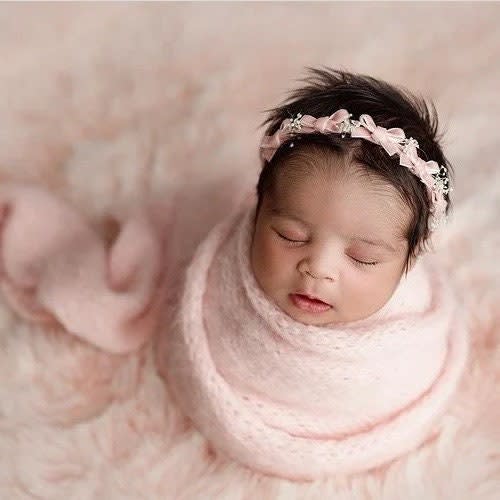 Blush bows tieback - pink tieback - newborn photography prop headbands