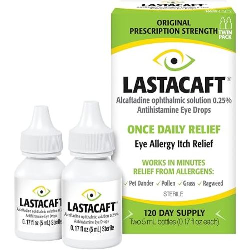 Lastacaft Once Daily Eye Allergy Itch Relief Drops, 2x0.17 fl oz (2x5 mL), 2 Count