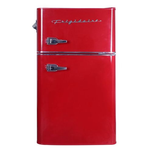 Frigidaire 3.2 cu ft 2 Door Retro Fridge with Side Bottle Opener Red: Compact Refrigerator-Freezer for Dorms