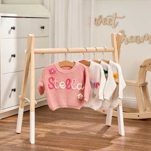 Personalized Sweater - Custom Embroidered Baby Sweater -  Toddler Knit Sweatshirt - Baby Name Jumper