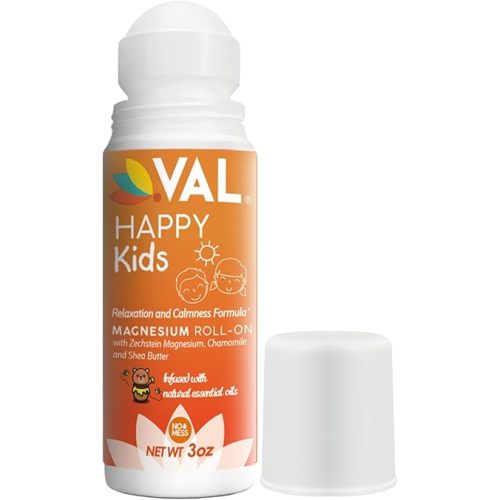 VAL Magnesium Roll-On for Kids | Gentle Zechstein Magnesium Chloride | Relaxation for Daytime & Bedtime | Calm & Mood Support | with Chamomile, Shea Butter & Essential Oils | USA Made | 3oz